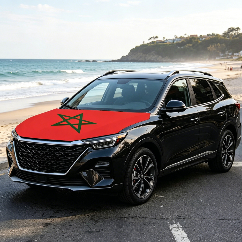 Car Accessories Banner - National Morocco Flag Banner Car Hood