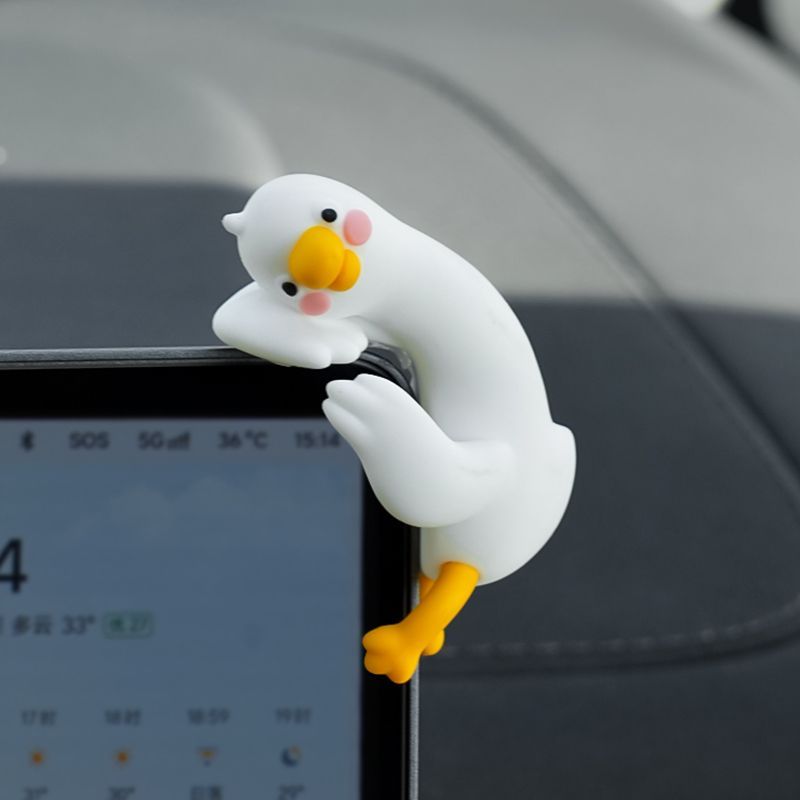 Car Accessories Interior - Cute Cartoon White Duck Car Display
