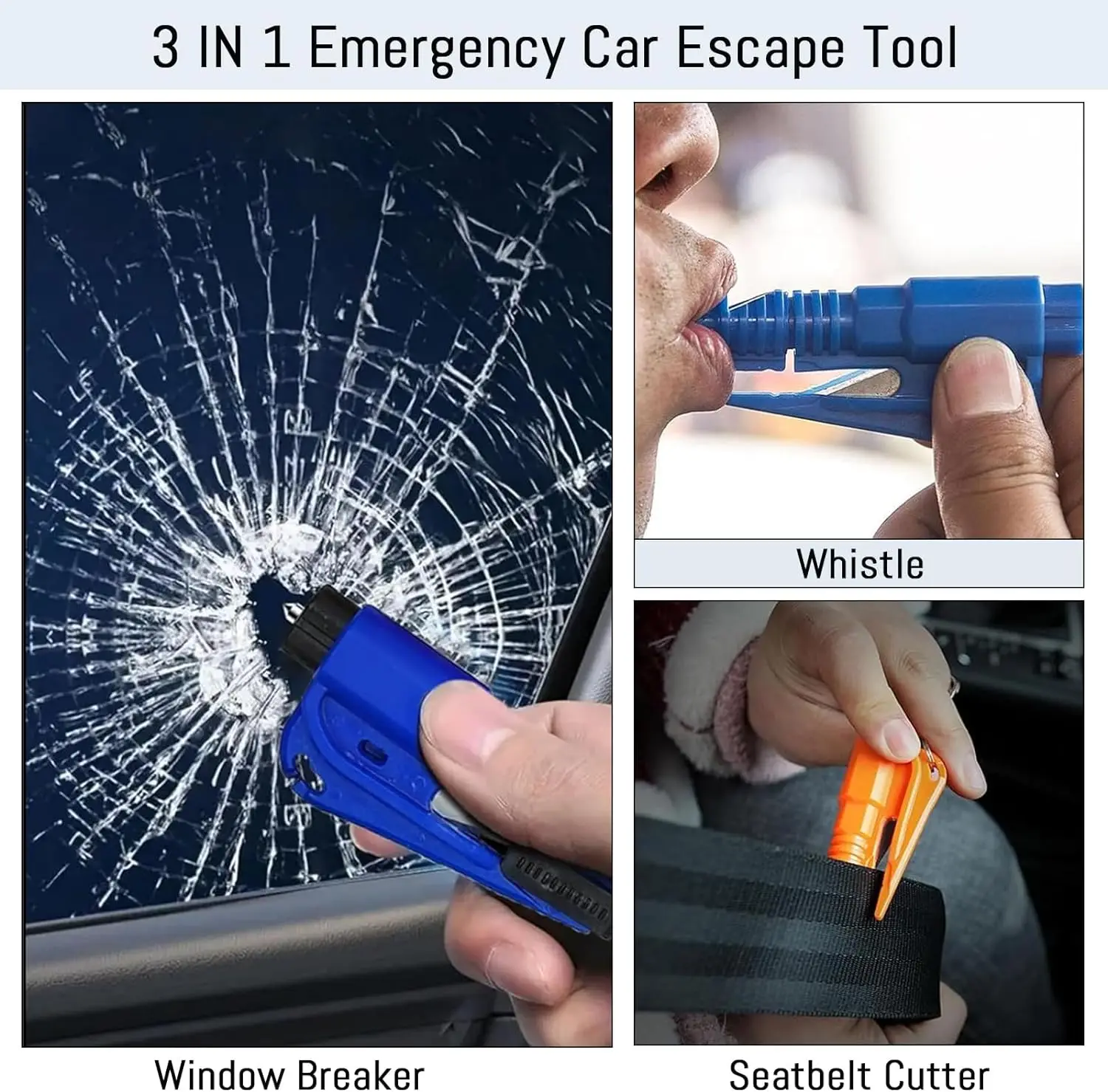 Car Emergency Tool Kit - Safety Hammer Car Escape Tool 3-in-1