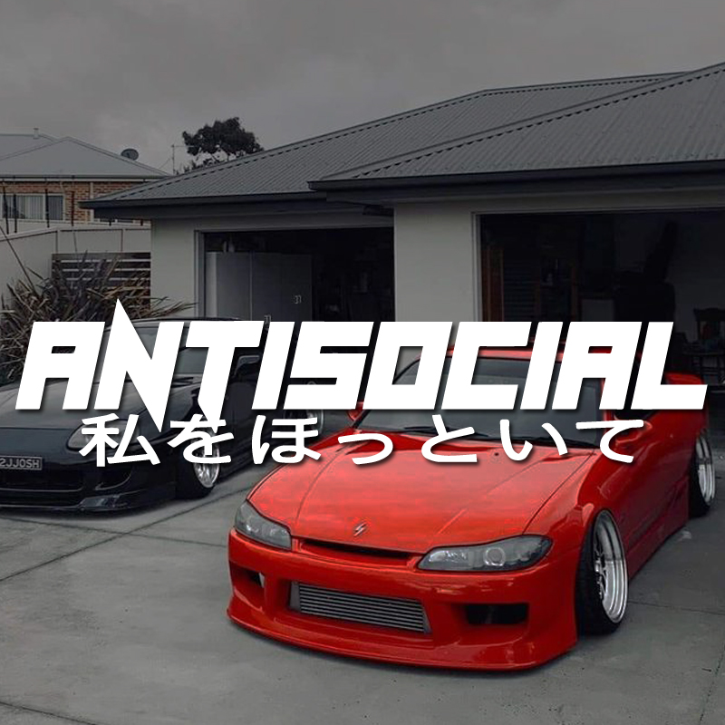 Car Accessories Banner - JDM Style 'ANTISOCIRL' Vinyls Decal, Windshield