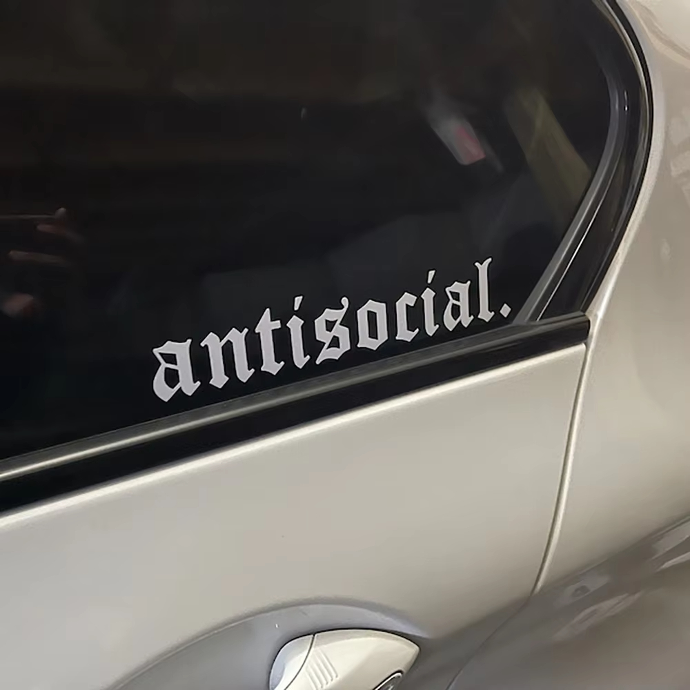 Car Accessories Banner - 1pc Antisocial Car Sticker Windshield Banner