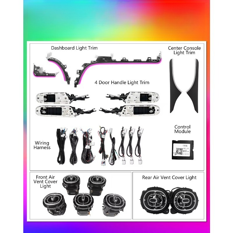 64 Color Front Rear Air Vent L - огляд і ціна Led Interior Ambient Light