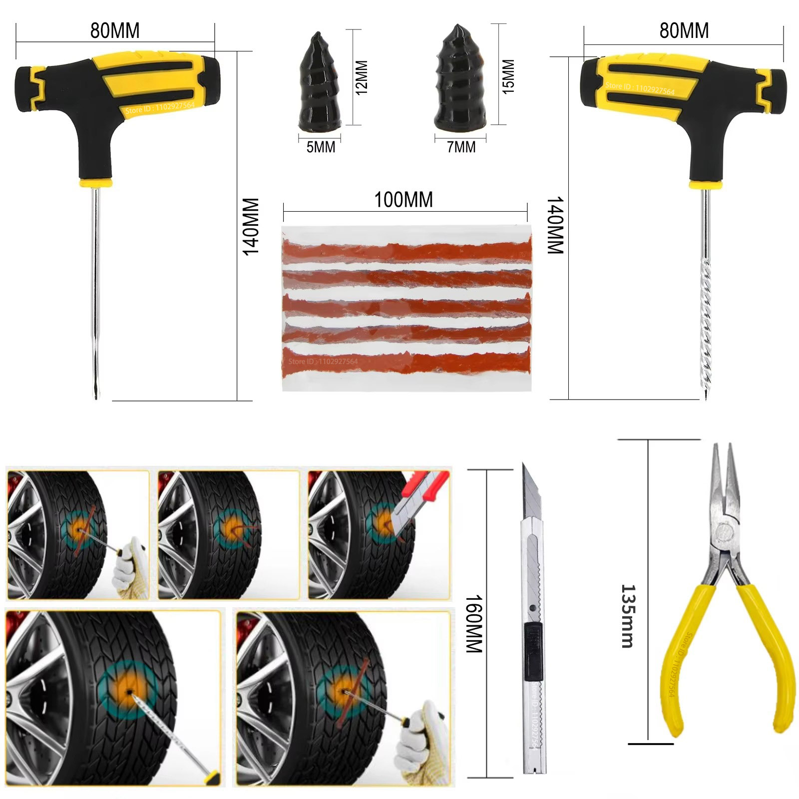 New Car Tire Repair Kit Punctu - огляд і ціна Car Emergency Tool Kit