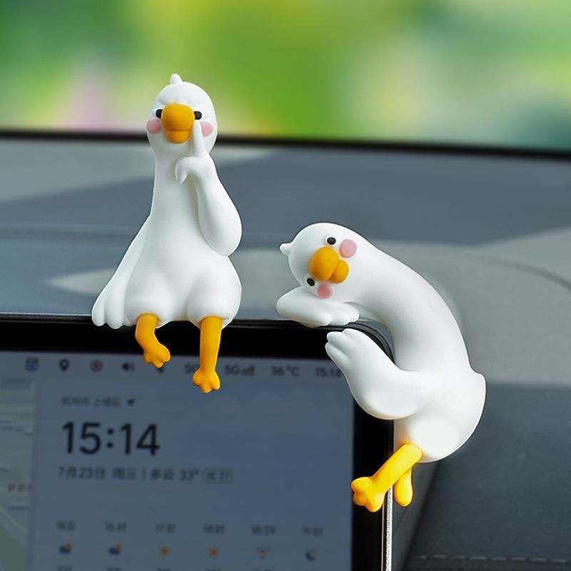 Cute Cartoon White Duck Car Di - огляд і ціна Car Accessories Interior