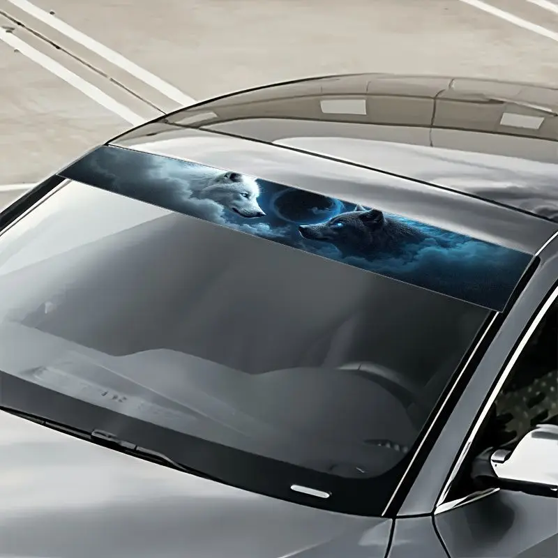 1PC Dual Wolf-themed Car Front - огляд і ціна Car Accessories Banner