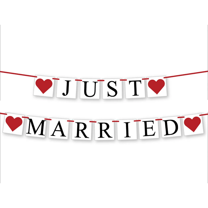 JUST MARRIED Wedding Banner Se - огляд і ціна Car Accessories Banner