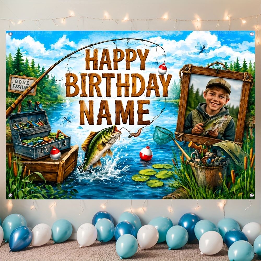 Custom Name Photo fishing-them - огляд і ціна Car Accessories Banner