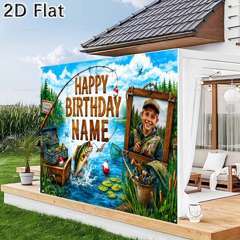Custom Name Photo fishing-them - огляд і ціна Car Accessories Banner